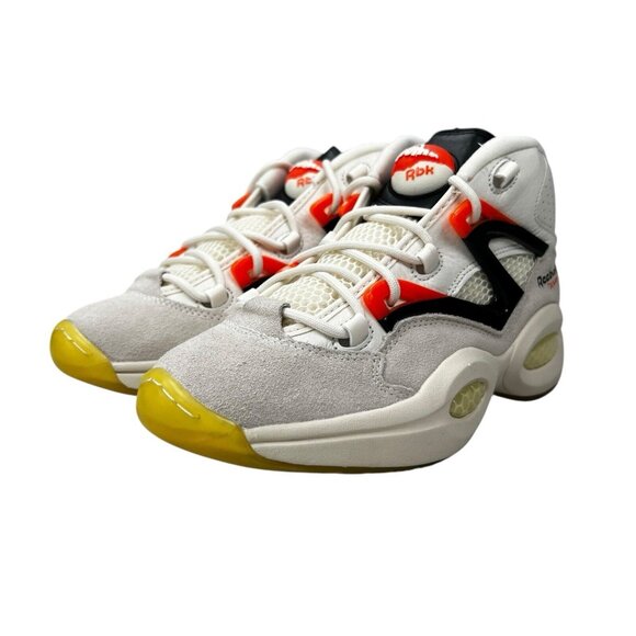 Reebok Question Pump Chalk Black Orange Basketball Shoes H06490 Men's Sz 7 - 11 - Picture 6 of 9